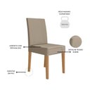 Ver imagem 3 de Cadeira para Mesa de Jantar Josi Kit 02 Peças Liso Carvalho Bege – Poliman