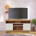 Ver imagem 1 de Rack Bancada Yara para Sala de Tv até 47 Polegadas Freijó Off White Colibri