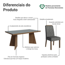 Ver imagem 5 de Conjunto Sala de Jantar Tampo de Madeira 6 Cadeiras Rustic/Cinza/Silver Sarlat Madesa