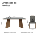 Ver imagem 4 de Conjunto Sala de Jantar Tampo de Madeira 6 Cadeiras Rustic/Cinza/Silver Sarlat Madesa