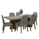 Ver imagem 3 de Conjunto Sala de Jantar Tampo de Madeira 6 Cadeiras Rustic/Cinza/Silver Sarlat Madesa