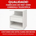Ver imagem 2 de Mesa Cabeceira 40cm com Gaveta e Nicho Alta 60cm MDF 15mm Branco Mesa de Cabeceira Montada Lado Esqu