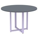 Ver imagem 1 de Mesa de Reunião Redonda P25 Pandin 110 Cm (largura) Tampo Mdp Grafito Pé Aço Tubular Lilás