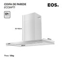 Ver imagem 5 de Coifa e Depurador de Parede Eos 90cm Cheff Gourmet Slim Tipo T Inox Eco91pti 220v