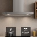 Ver imagem 3 de Coifa e Depurador de Parede Eos 90cm Cheff Gourmet Slim Tipo T Inox Eco91pti 220v