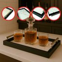 Ver imagem 3 de Bandeja Retangular Café da Manhã com Alça Inox 25x46cm Preto/marmorizado - Arkell