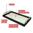 Ver imagem 4 de Bandeja Retangular Café da Manhã com Alça Inox 25x46cm Preto/marmorizado - Arkell