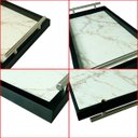 Ver imagem 5 de Bandeja Retangular Café da Manhã com Alça Inox 25x46cm Preto/marmorizado - Arkell