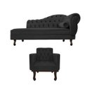Ver imagem 2 de Kit Diva Recamier Diana 160cm Lado Esquerdo e 01 Poltrona Classic Linho - Doce Sonho Móveis RECAMIER