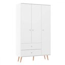 Ver imagem 2 de Roupeiro Solteiro 3 Portas Retro 9023 Branco - Soluzione Móveis