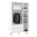 Ver imagem 3 de Roupeiro Solteiro 3 Portas Retro 9023 Branco - Soluzione Móveis