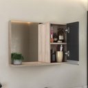 Ver imagem 3 de Conjunto Gabinete Banheiro Fox 60cm (gabinete + Cuba + Espelheira) Madeirado Preto