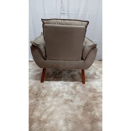 Kit com 03 Poltronas Opala Suede Cappuccino - Modena Decor - 3