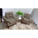 Ver imagem 1 de Kit com 03 Poltronas Opala Suede Cappuccino - Modena Decor
