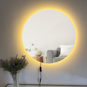 Ver imagem 1 de Espelho Redondo 60cm X 60cm com Led Á Pilha ou Fonte:branco Quente Fonte 12v(tomada)