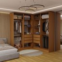 Ver imagem 3 de Guarda-Roupa Casal Modulado Genova 8 Portas 6 Gavetas Freijó/Branco - Panorama Móveis