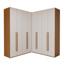 Ver imagem 1 de Guarda-Roupa Casal Modulado Genova 8 Portas 6 Gavetas Freijó/Branco - Panorama Móveis