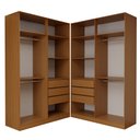 Ver imagem 5 de Guarda-Roupa Casal Modulado Genova 8 Portas 6 Gavetas Freijó/Branco - Panorama Móveis