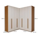Ver imagem 4 de Guarda-Roupa Casal Modulado Genova 8 Portas 6 Gavetas Freijó/Branco - Panorama Móveis