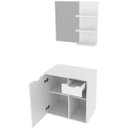 Ver imagem 2 de Kit Gabinete e Espelheira de Banheiro 60 Cm Cuba Romana Branco