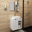 Ver imagem 6 de Kit Gabinete e Espelheira de Banheiro 60 Cm Cuba Romana Branco