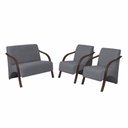 Ver imagem 1 de Conjunto Poltronas Vênus Braço Madeira Suede Grafite