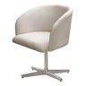 Poltrona Atenas Cadeira Giratória de Metal Sala, Recepção, Escritório - Linho Bege - 1