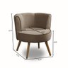 Kit 2 Poltronas Para Sala Decorativa Isa Suede Cappuccino Adonai Estofados - 3
