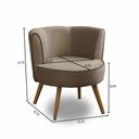Ver imagem 3 de Kit 2 Poltronas Para Sala Decorativa Isa Suede Cappuccino Adonai Estofados