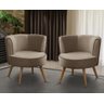 Kit 2 Poltronas Para Sala Decorativa Isa Suede Cappuccino Adonai Estofados - 1
