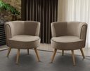 Ver imagem 1 de Kit 2 Poltronas Para Sala Decorativa Isa Suede Cappuccino Adonai Estofados