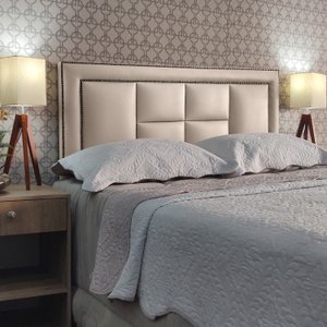 Cabeceira Cama Casal Módena V2h4 Diamond Corano Bege 60 Rbl