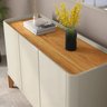 Buffet Aparador Flip 1.20 3 Portas Sala - 3 Cores:off White-cinamomo - 4