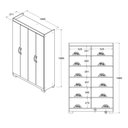 Ver imagem 4 de Armário Multiuso Ditália 4 Portas Dm-580 Cor:branco