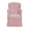 Poltrona Amamentação Balanço Manu com Puff Veludo Rosa - Twdecora - 3