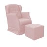 Poltrona Amamentação Balanço Manu com Puff Veludo Rosa - Twdecora - 2
