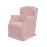 Poltrona Amamentação Balanço Manu com Puff Veludo Rosa - Twdecora - 4