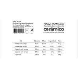 Conjunto 5 Panelas Marmol Indução Revestimento Cerâmica Mimo - 6