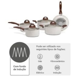 Conjunto 5 Panelas Marmol Indução Revestimento Cerâmica Mimo - 3