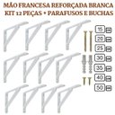 Ver imagem 1 de Mão Francesa 12 Peças Suporte Cantoneira para Prateleira Tamanho:40cm;cor:branca-reforçada