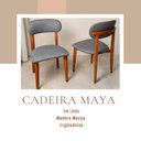 Ver imagem 6 de Combo 2 Cadeiras de Jantar Maya Estofada Linho Cinza-Escuro Design Moderno