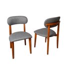 Ver imagem 2 de Combo 2 Cadeiras de Jantar Maya Estofada Linho Cinza-Escuro Design Moderno