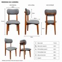Ver imagem 3 de Combo 2 Cadeiras de Jantar Maya Estofada Linho Cinza-Escuro Design Moderno