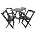 Ver imagem 1 de Conjunto Mesa Dobrável 60x60 com 4 Cadeiras de Madeira Personalizada Hei Preta - Cor: Preto