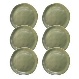 Kit Prato Lanche Organic Gelo Cerâmica - 6 Peças - 1