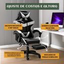 Ver mais imagens de Cadeira Escritório Gamer Nitro Branco Ergonômica Couro Sintético Reclinável Altura Ajustável Luvinco