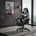 Ver imagem 1 de Cadeira Escritório Gamer Nitro Branco Ergonômica Couro Sintético Reclinável Altura Ajustável Luvinco