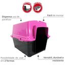 Ver imagem 2 de Casinha Pet Plástica N°5 Tam. 67 X 51 X 51cm Cor Rosa Durín