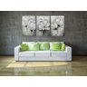 Quadro Pintura Tela floral branco flor painéis 5226: 70cm (A) x 140	cm (L) - 2