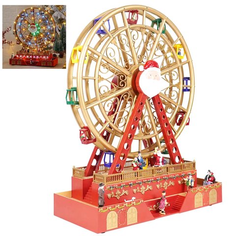 Roda Gigante Natal Natalina Led Som Movimento Iluminaçao Luxo Cenario Musical Decoraçao Festa Mesa C